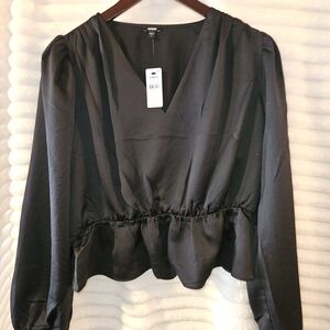Express Black V-Neck Blouse